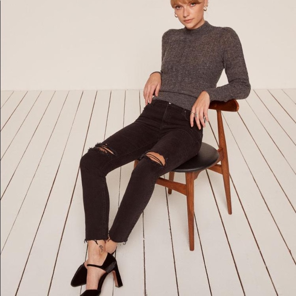 NWT Reformation Camille High Cigarette Jean Nile